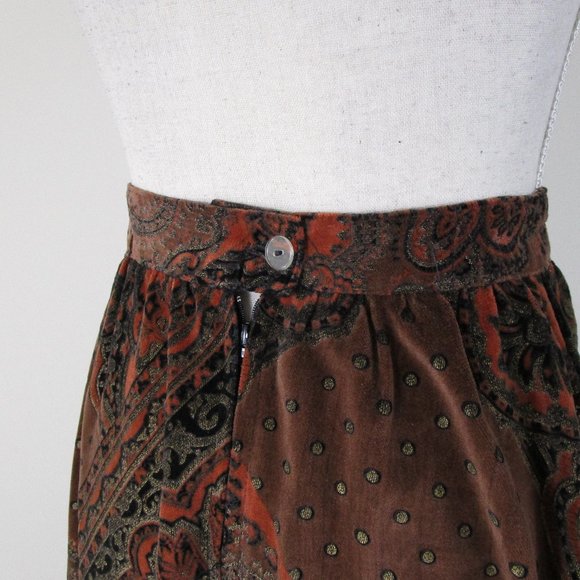 Vintage Marguerite Rubel San Francisco Velvet Jacquard Skirt Set Suit S - Picture 15 of 16